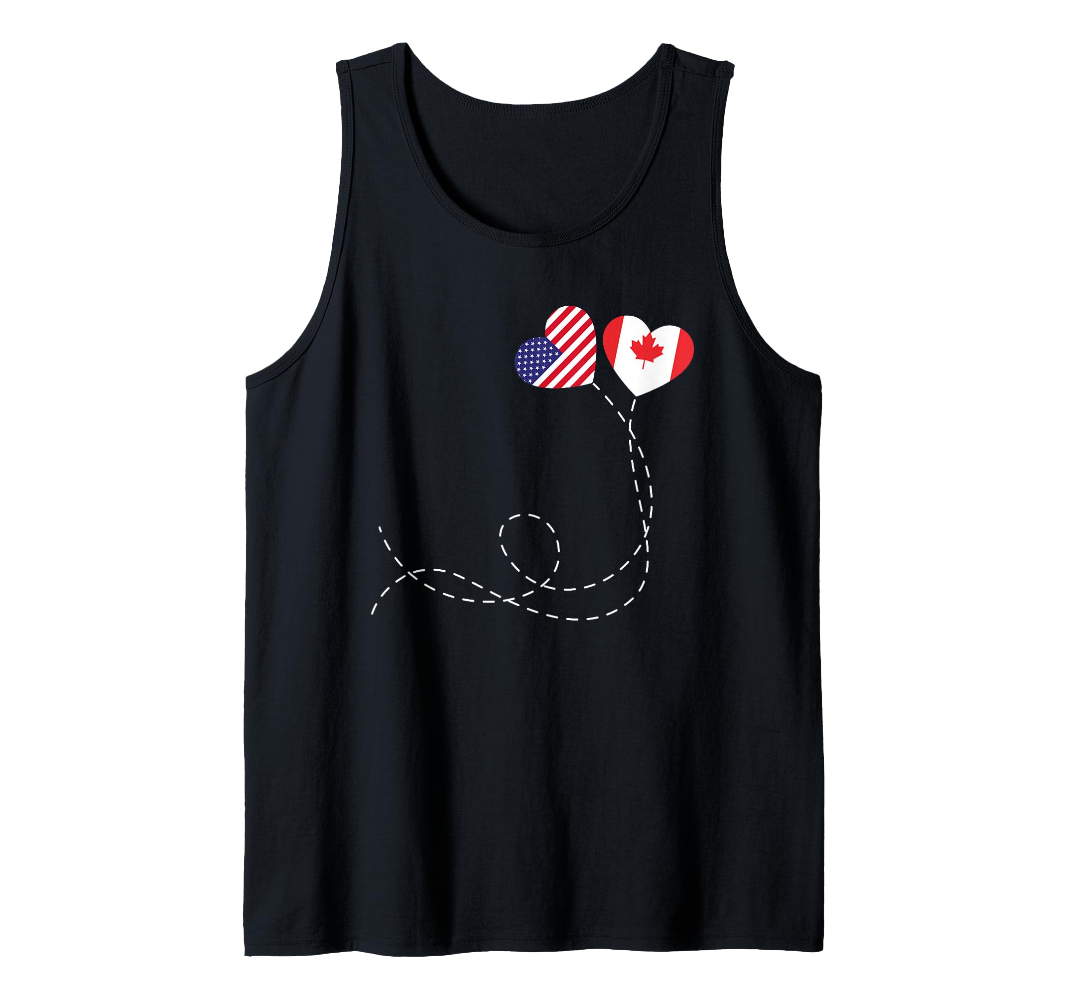USA Flag Canadian Flag Heart Maple Leaf American Canada Tank Top