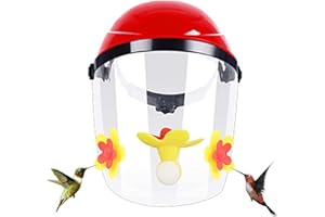 JILITSE Hummingbird Feeder Mask, Hummingbird Mask Feeder, Wearable Hummingbird Feeder Hat, Hummingbird Helmet, Bird Feeder Cover for Garden Patio Outside Outdoor Yard, Yellow