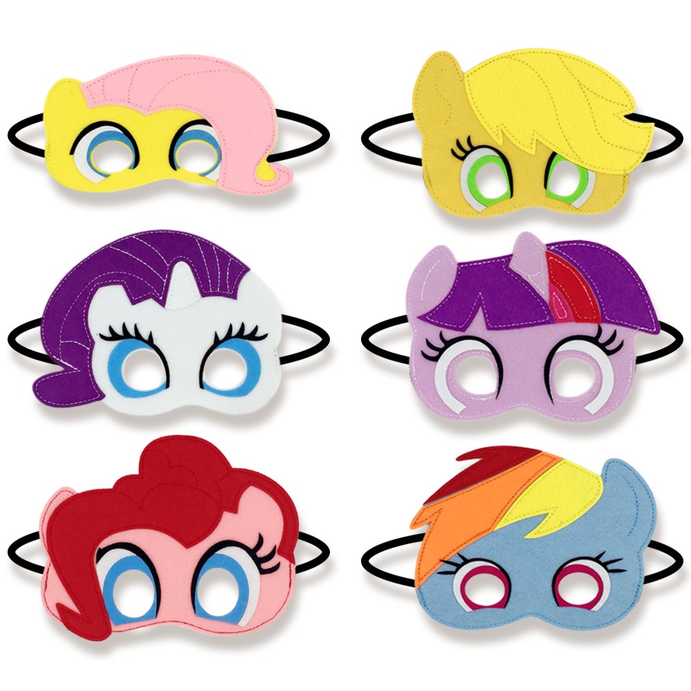 MasksFever Girls Birthday Party Favors Felt Masks Novelty Toys Girls Birthday Gifts for My Little Pony Party Supplies (6 PCs)