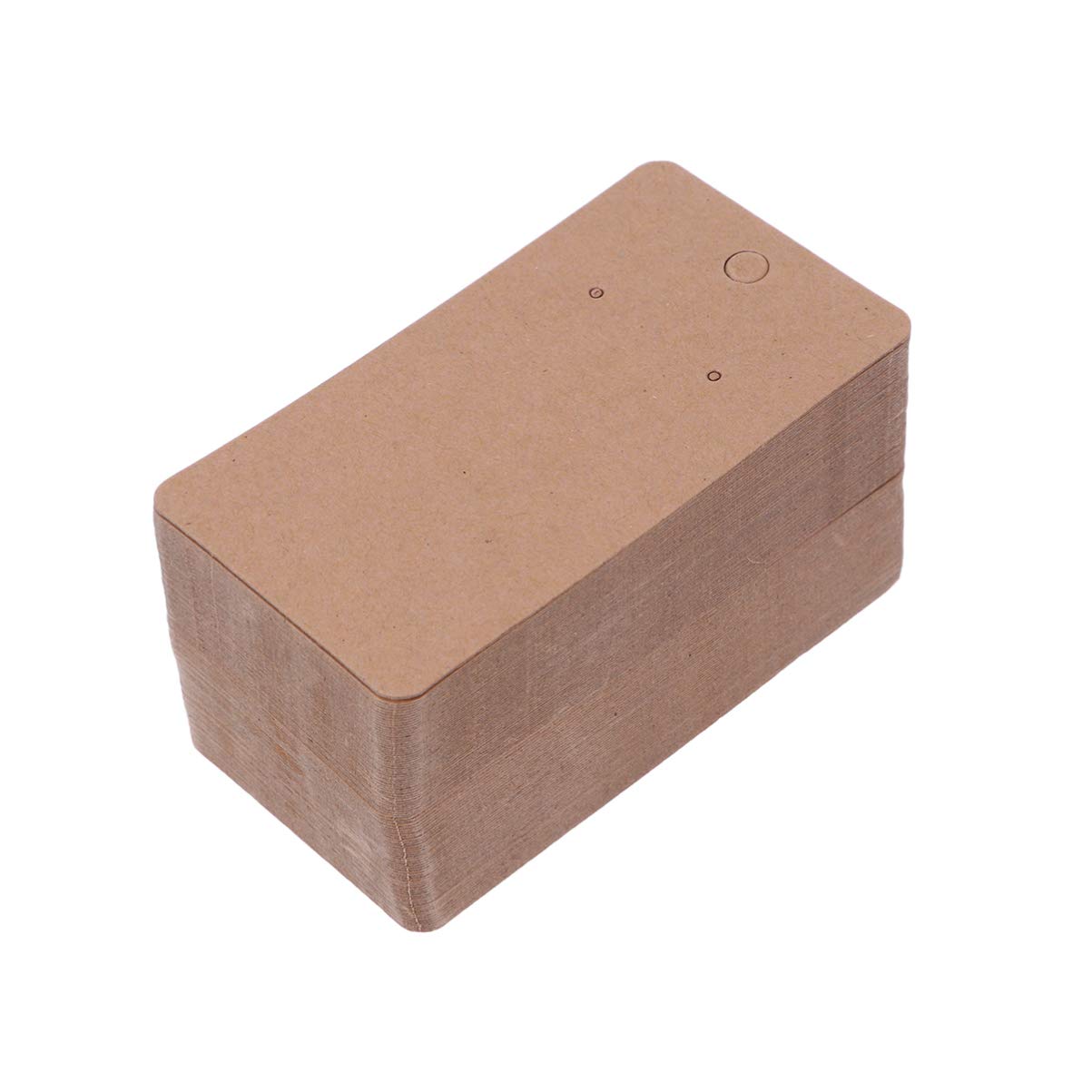 Milisten 100pcs Kraft Paper Earring Cards Holder Ear Studs Necklace Display Cards Blank Kraft Paper Tags for Store