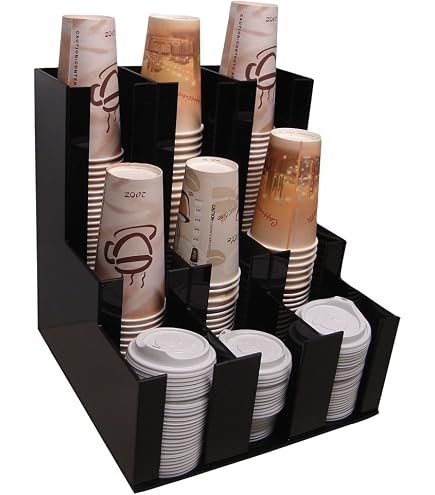 thumbnail image 2 of Coffee Cup & Condiment Caddy By RCS Plastics – Lid Holder, Stirrup Organizer, Office Ready 2 of 4