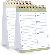 Thboxes 2 Pack Undated To Do List Notepad A5 Spiral 104 Sheets 21x14 cm