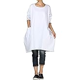 Minibee Women's Crewneck Oversized Sweatshirt Casual Loose Sweatshirts Long Sleeve Pullover Tunic Tops with Pocket