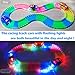 Car Tracks, (3 Pack) Green Military Jeep, Blue Police Bus and Yellow School Bus , with 5 LED Lights, Compatible with Most Tracks,Best Gift for Boys and Girls
