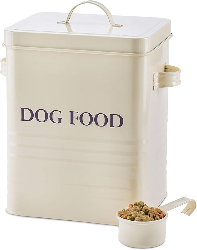 Andrew James Dog Food Storage Tin with Lid 2.g Capacity Great For