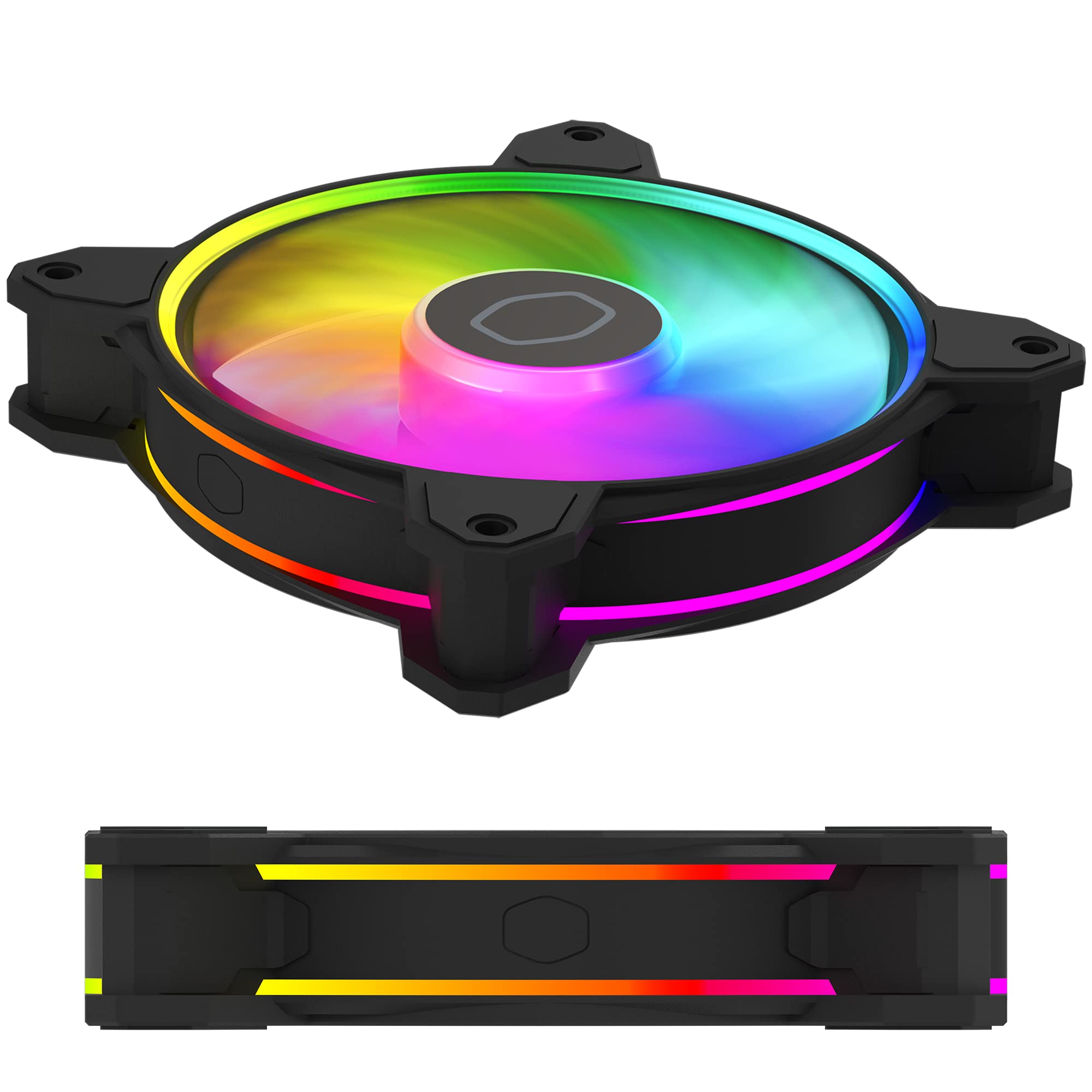 Cooler Master MF120 Halo² Case|Liquid Cooler|Air Cooler Fan, 120mm Fan, Dual-Loop aRGB Rings, Dynamic PWM 2,050 RPM, Air Balance Blades, aRGB Lighting, Hybrid Frame