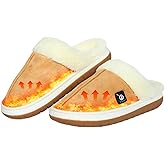 SAVIOR HEAT Heated Slippers for Men & Women – Rechargeable Foot Warmers with 3 Heat Settings (110°F/120°F/130°F), 7.4V 2200mAh Battery, Electric Winter House Shoes for Indoor
