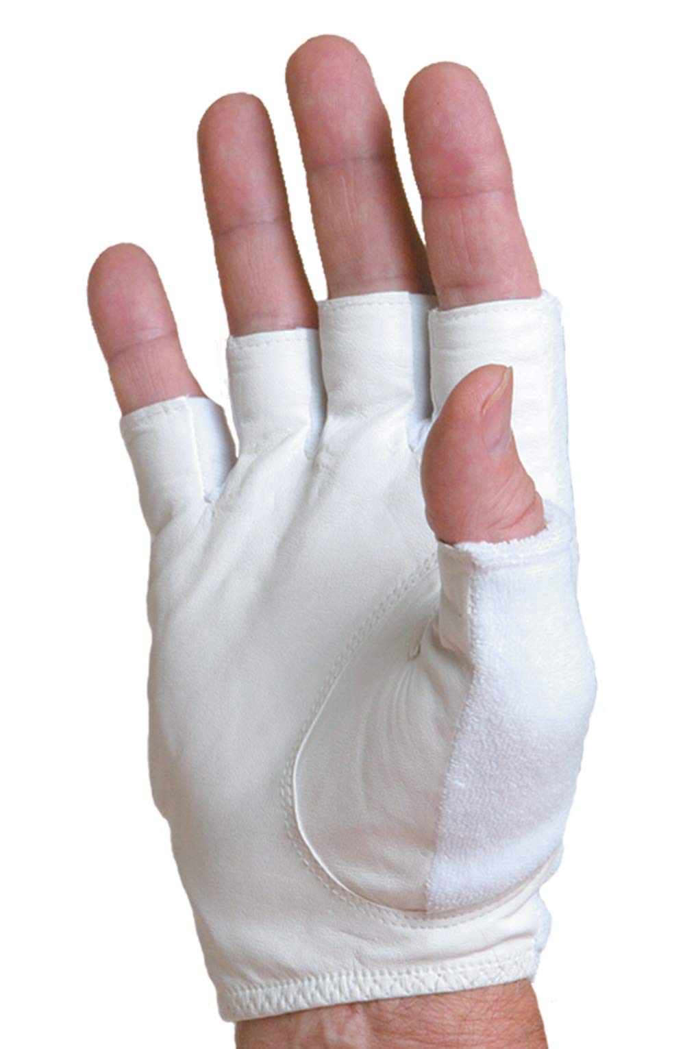 Tourna Tennis Glove-Mens Half, Finger-Medium-Right, White, Model Number: TGH-M-M-R