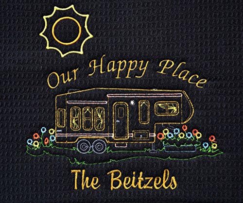 Custom Dish Drying Mat, 5th Wheel, Camper, Coffeepot Mat Choice of mat and RV Outline Color. Top Quality 16"x18" Schroeder &amp; Tremayne Dish Drying Mat, Wash and Dry, (Option to add name)