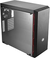 Cooler Master MasterBox MCB-B600L ATX Mid-Tower Red Trim Acrylic Side Panel PC view 2