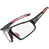 ROCKBROS Photochromic Cycling Glasses for Men - Clear Safety Glasses for Road Mountain Bike Bicycle