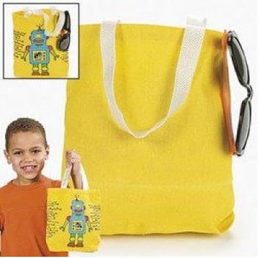 yellow canvas tote bag