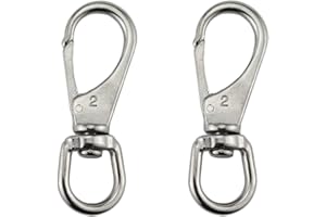 keehui Stainless Steel 304 Swivel Eye Snap Hooks Size1#(M5)/2#(M6)/3#(M7) Marine Clips Flag Snap Spring Pet Buckles