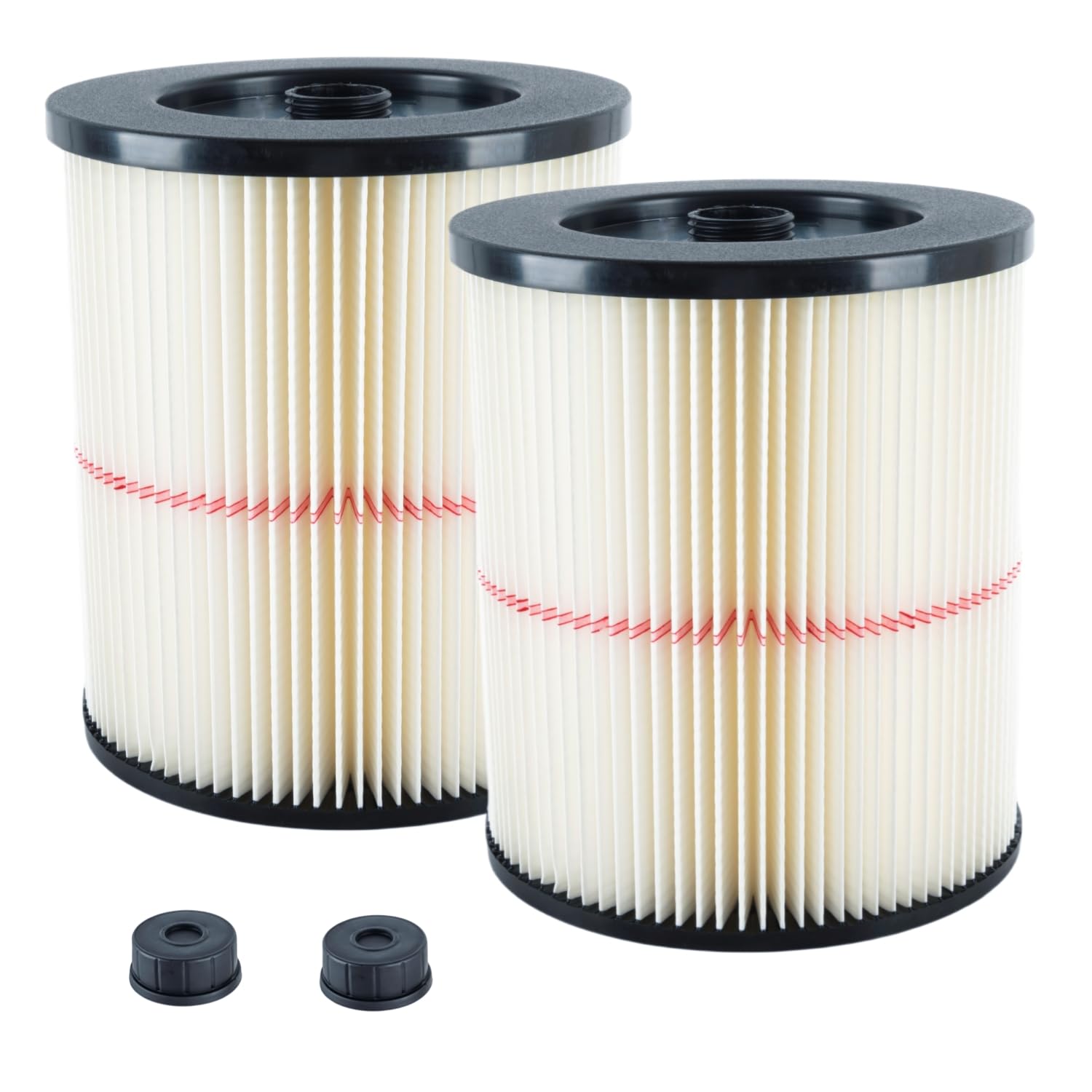 Photo 1 of 2 Packs of 17816 Filter Compatible with Craftsman Shop Vac Wet/Dry 5/6/8/12/16/32 Gallon and Larger Vacuum Cleaner, 9-17816 Red Stripe Vacuum Cartridge Filters