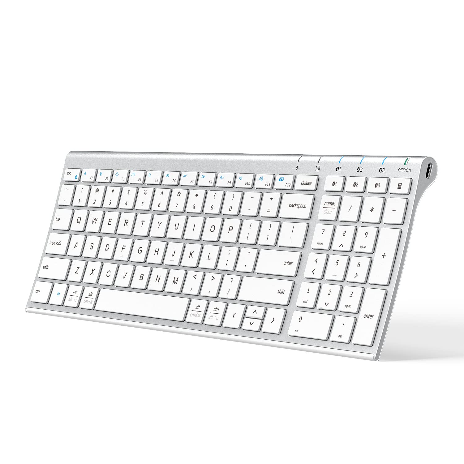 iClever Bluetooth Keyboard, Wireless Keyboard with Numeric Keypad, Multi-Device Rechargeable and Stable Connection Compact Size Bluetooth Ke並行輸入品 keyboards