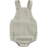doublebabyjoy Newborn Baby 1 Piece Summer Romper Baby Girl Boy Solid Color Jumpsuit Sleeveless Backless Overalls Outfits