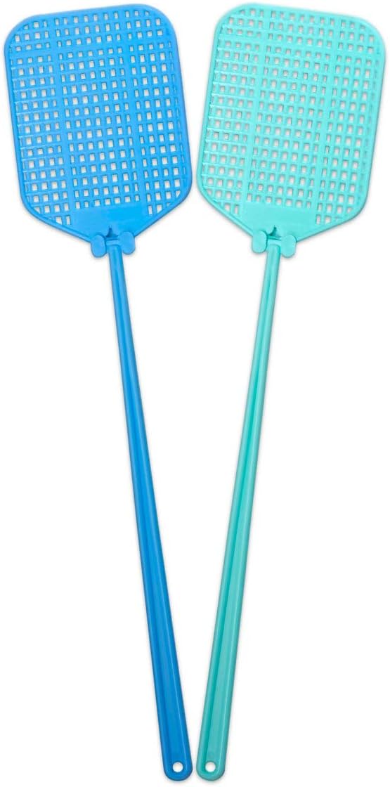 PATLEYN Fly SWATTER 2 Pack Flexible Strong Manual SWAT Set with Long Handle Assorted 3 Summer Colors Multi Pack: Garden & Outdoor
