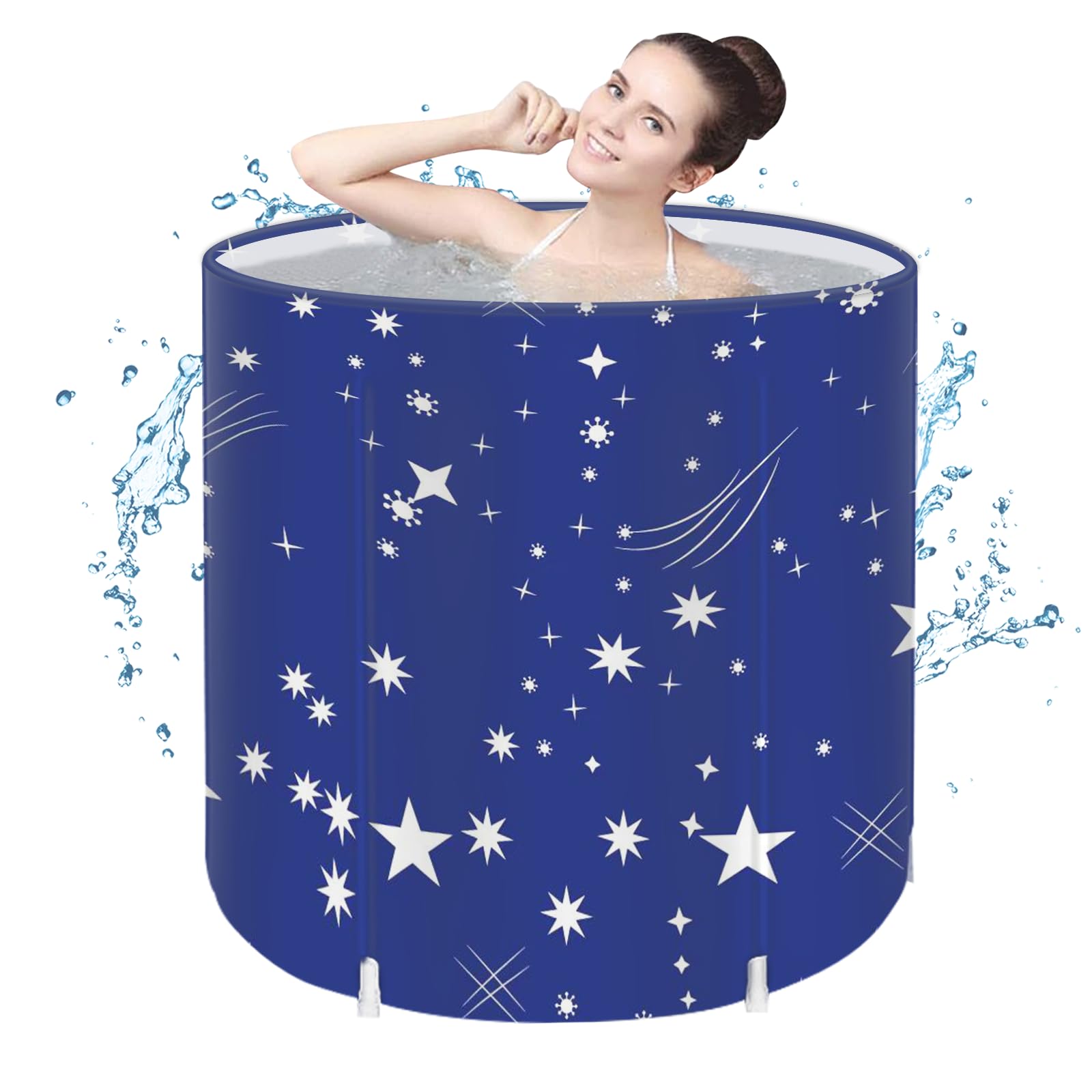 Portable Foldable Bathtub, Separate Family Bathroom SPA Tub, Soaking Standing Bath Tub for Shower Stall, Efficient Taintenance of Temperature, Ideal for Hot Bath Ice Bath (Blue 41)