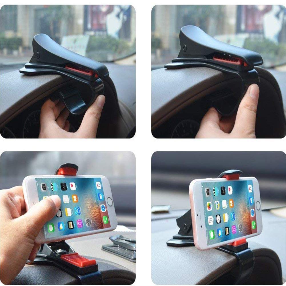 Car Phone Mount, ZOORE 360 Rotary Car Dashboard Phone Holder Front View Design HUD GPS with 5 Cable Clip for iPhone Xs, 8, 8 Plus, 7 Plus, Samsung Galaxy S9, S8 Plus, S7, Note 9 Edge, Google and More