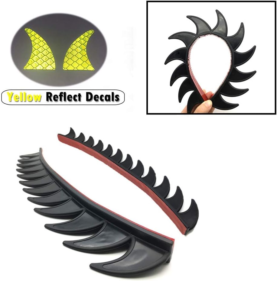 New Sawblade Rubber Helmet Mowahk Strip Spikes Black with Yellow Helmet Decals(Helmet not Included)