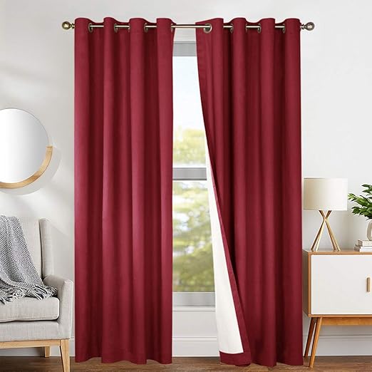 Amazon Com Jinchan Thermal Blackout Curtains For Bedroom Living