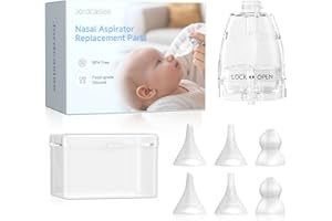 JORDCASLEE Nasal Aspirator Replacement Parts Compatible with GROWNSY/ X-Bosak / HEYVALUE Nose Sucker for Baby & Toddlers, Suction Chamber and 6pcs Silicone Tips Replacement Kit