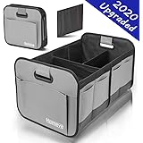 Foldable Trunk Storage Organizer, Reinforced Handles, Suitable for Any Car, SUV, Mini-Van Model Size, Grey
