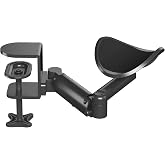 BONTEC Adjustable Arm Rest for Desk, 360&deg; Rotating &amp; Extendable, Aluminum | Ergonomic Elbow Pad, Durable Keyboard and Computer Support, Office or Gaming Accessories, Comfortable During Work Sessions