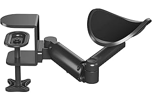 BONTEC Adjustable Arm Rest for Desk, Ergonomic Elbow Rest Pad, 360° Rotating & Extendable Desk Arm Support, Durable Aluminum, Keyboard & Computer Arm Rest Pad, Office & Gaming Desk Accessories