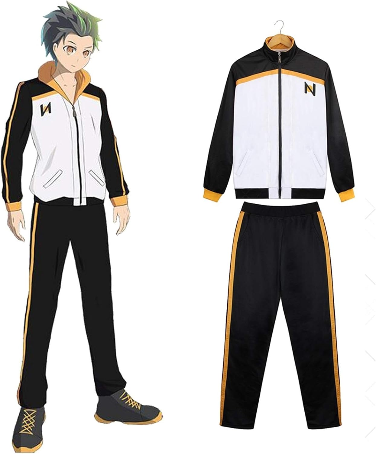 Qb 2 Set ReZero Natsuki Subaru Cosplay Clothes, Natsuki Subaru Hoodie & Pant Amazon.co.uk