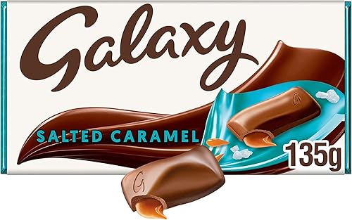 Galaxy Chocolate Bar, Salted Caramel & Milk Chocolate, 135g, Ideal for Gift, Snacks or Hamper