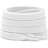 DELELE Flat Sneakers Shoe Laces: 2 Pairs Shoelaces for Athletic Running | 5/16" Wide, Durable Polyester, Stay tied, Replacement Shoestrings for Sneakers, Fit Men Women