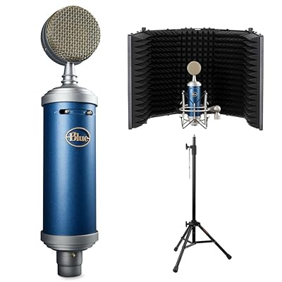Blue Bluebird SL Large-Diaphragm Condenser Studio Microphone with Auray RF-5P-B Reflection Filter and RFMS-580 Reflection Filter Tripod Mic Stand