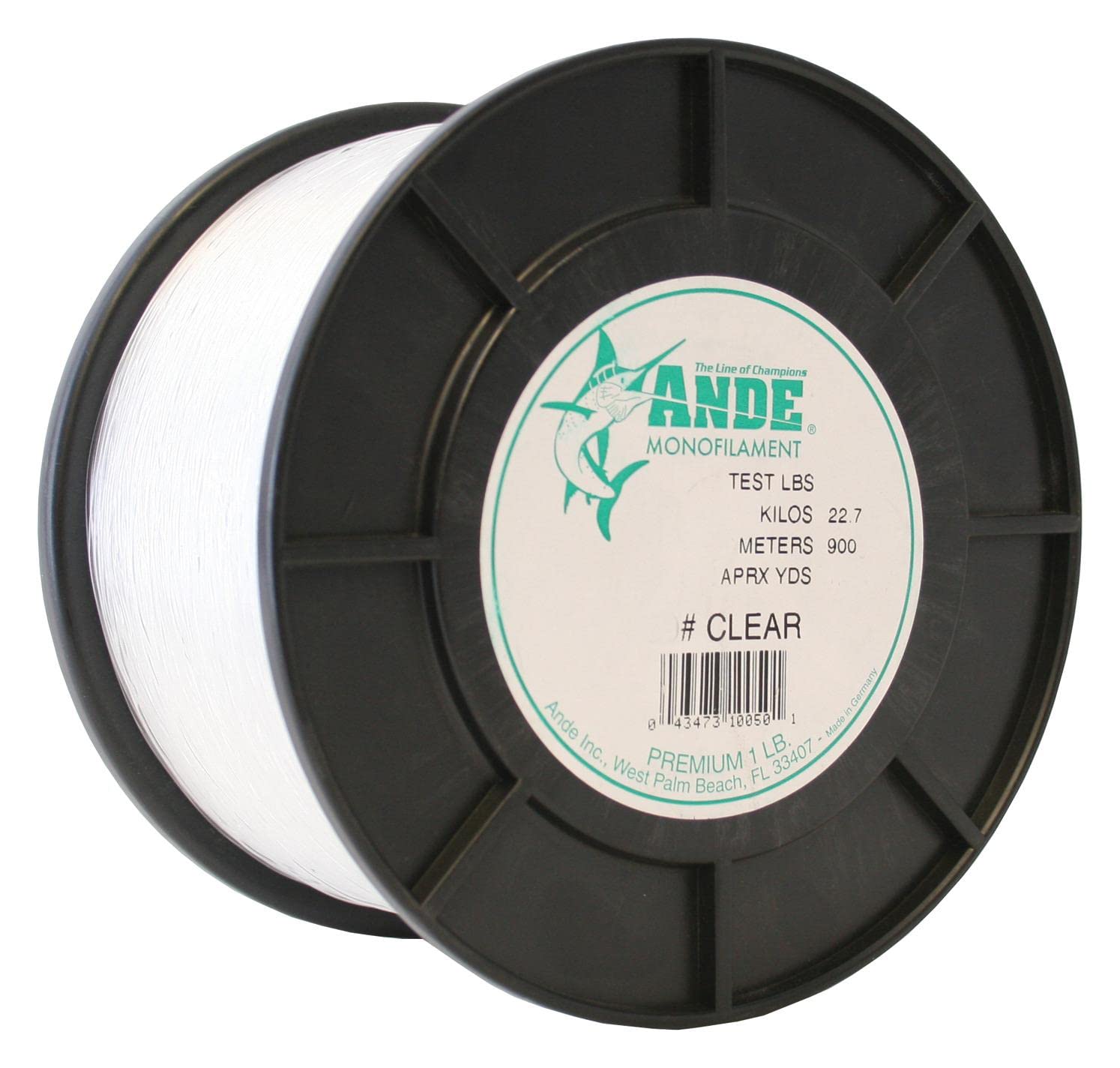 ANDE A1-25C Premium Monofilament, 1-Pound Spool, 25-Pound Test, Clear Finish