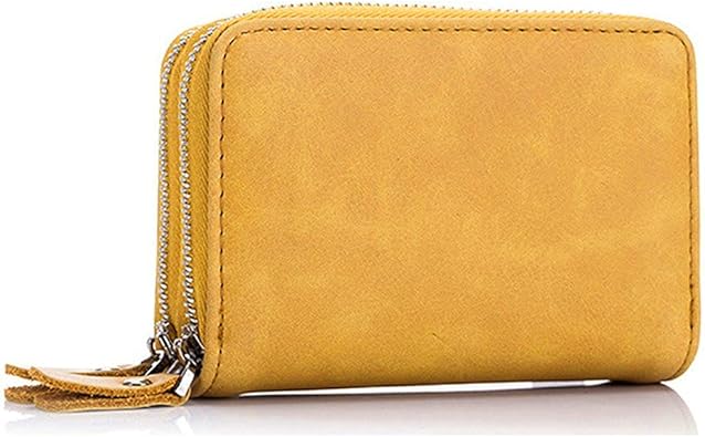 Amazon Thebest 牛革 カードケース じゃばら アコーディオン式 6連キーホルダー おしゃれ かわいい 革 コンパクト 名刺入れ カードホルダー カード入れ 大容量 イエロー クレジットカードケース