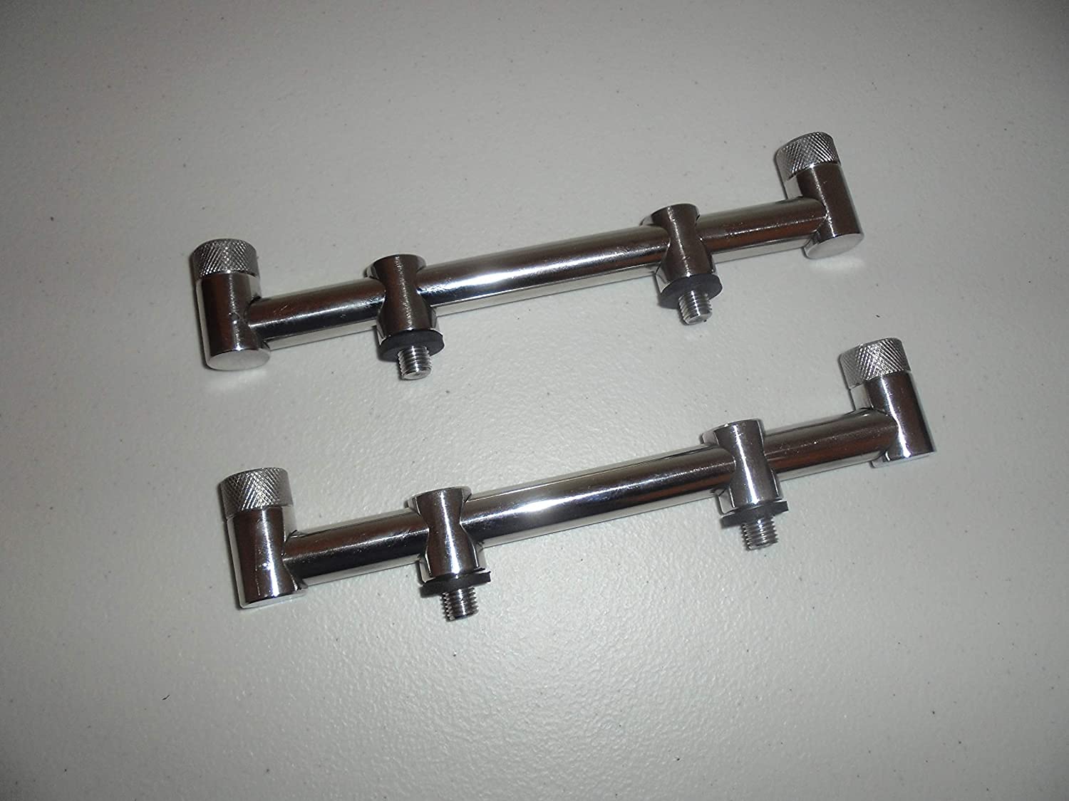 TMC 2 Rod stainless Steel buzz bars. 20cm. Solid, chunky, standard threads, Knurled locking nuts - 2 Bars supplied