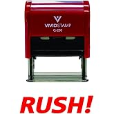 Rush Self Inking Rubber Stamp (Red Ink) - Medium