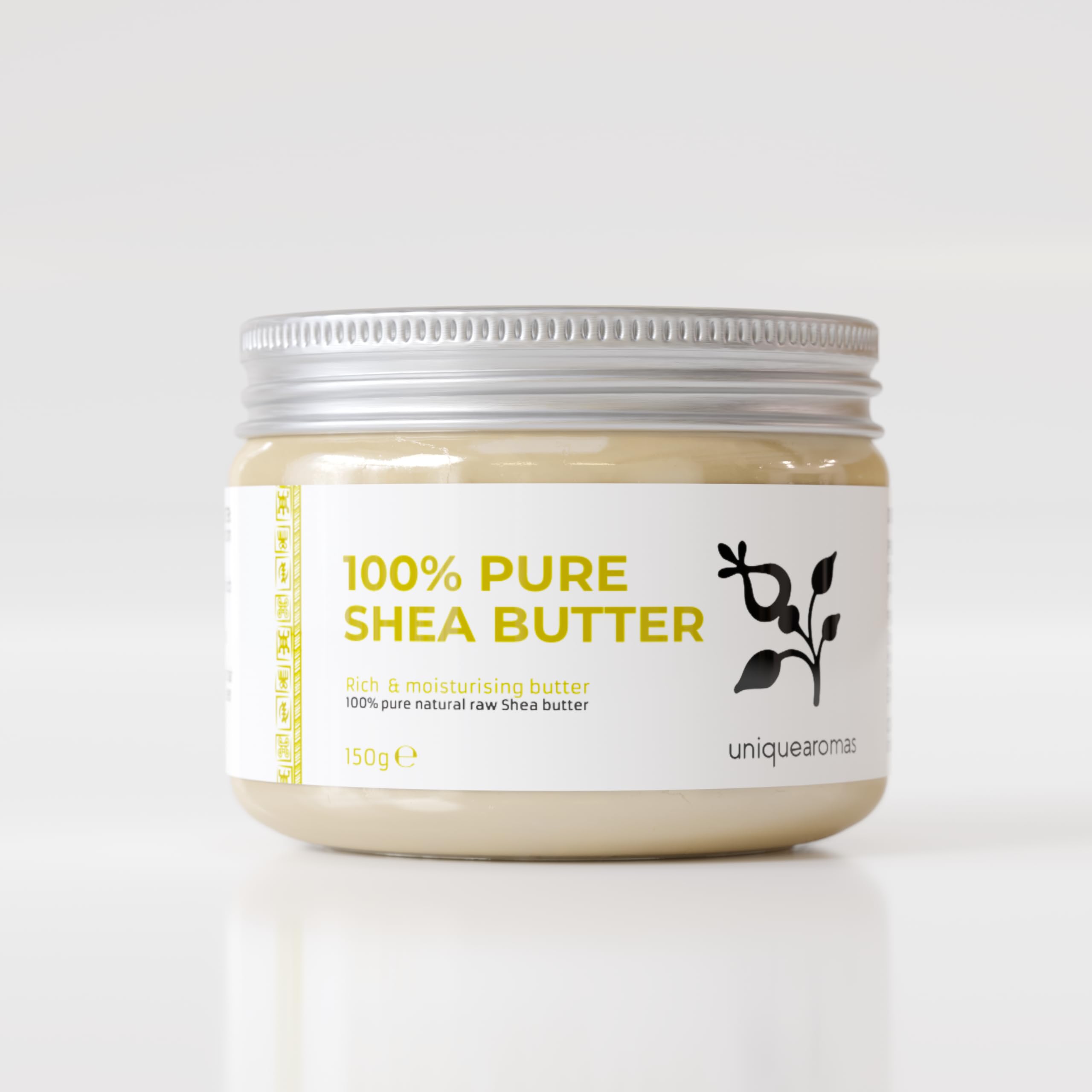 Unique Aromas Unrefined African Shea Butter | Ivory, Pure & Raw Made from Organic shea Nuts | Body Butter for Dry Skin | Suitable for Moisturising All skin Types & DIY Whipped Body Butters – 150g