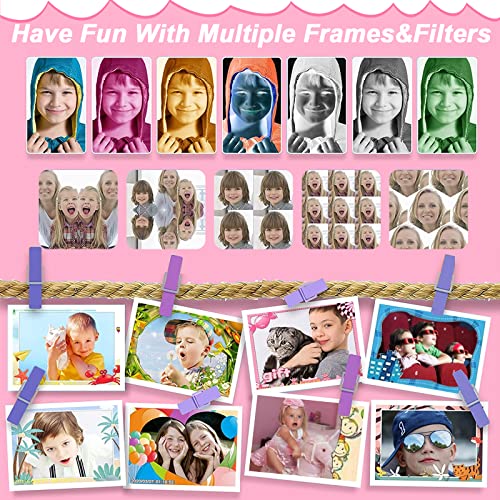 Kinder Kamera TODEHI wasserdichte Kinderkamera 1080P HD Digitalkamera mit 2,0” IPS Bildschirm 32GB SD-Karte Silikonhülle Spielzeugkamera Geschenke für Jungen Mädchen im Alter von 3-12, Pink