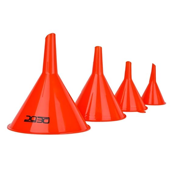 DEDC 4 Fuel Funnels Oil Funnels Set For Car Small Funnels in Different