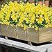 TEMCHY Artificial Daffodils Fake Flowers, 4 Bundles Yellow UV Resistant Faux Greenery Foliage Plants Shrubs for Garden, Wedding, Outside Hanging Planter, Farmhouse Indoor Outdoor Decor