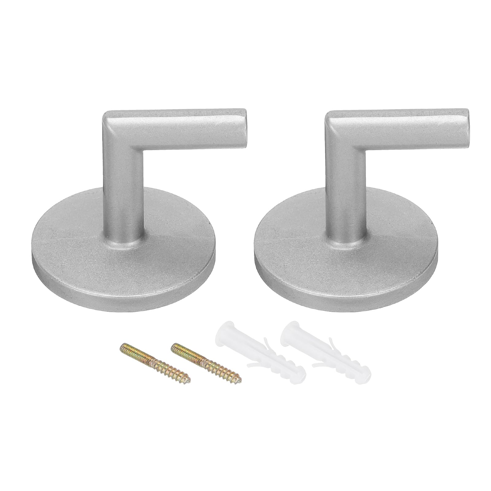 PATIKIL Curtain Holdback, 2 Pack L Shaped Wall Mounted Curtain Tiebacks Screw Hooks Hanger for Drapery Clothes Coats Towels Hats Accessories, Silver