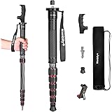 Monopod for Camera, Manbily Camera Monopod Carbon Fiber Portable Compact Lightweight Travel Monopod with Walking Stick Handle