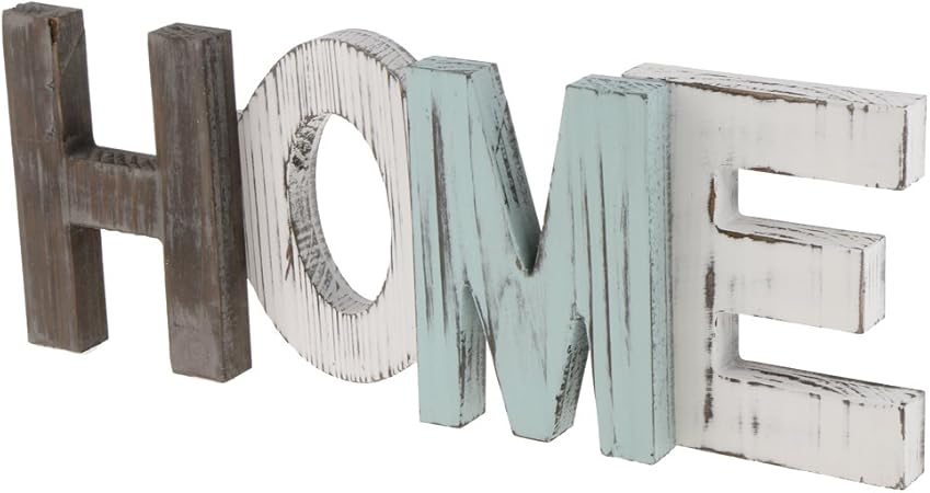 Moderner Schriftzug Home Aus Holz Zur Deko Auf Tisch Wand 41 8 X 15 2 X 4 2 Cm Amazon De Kuche Haushalt