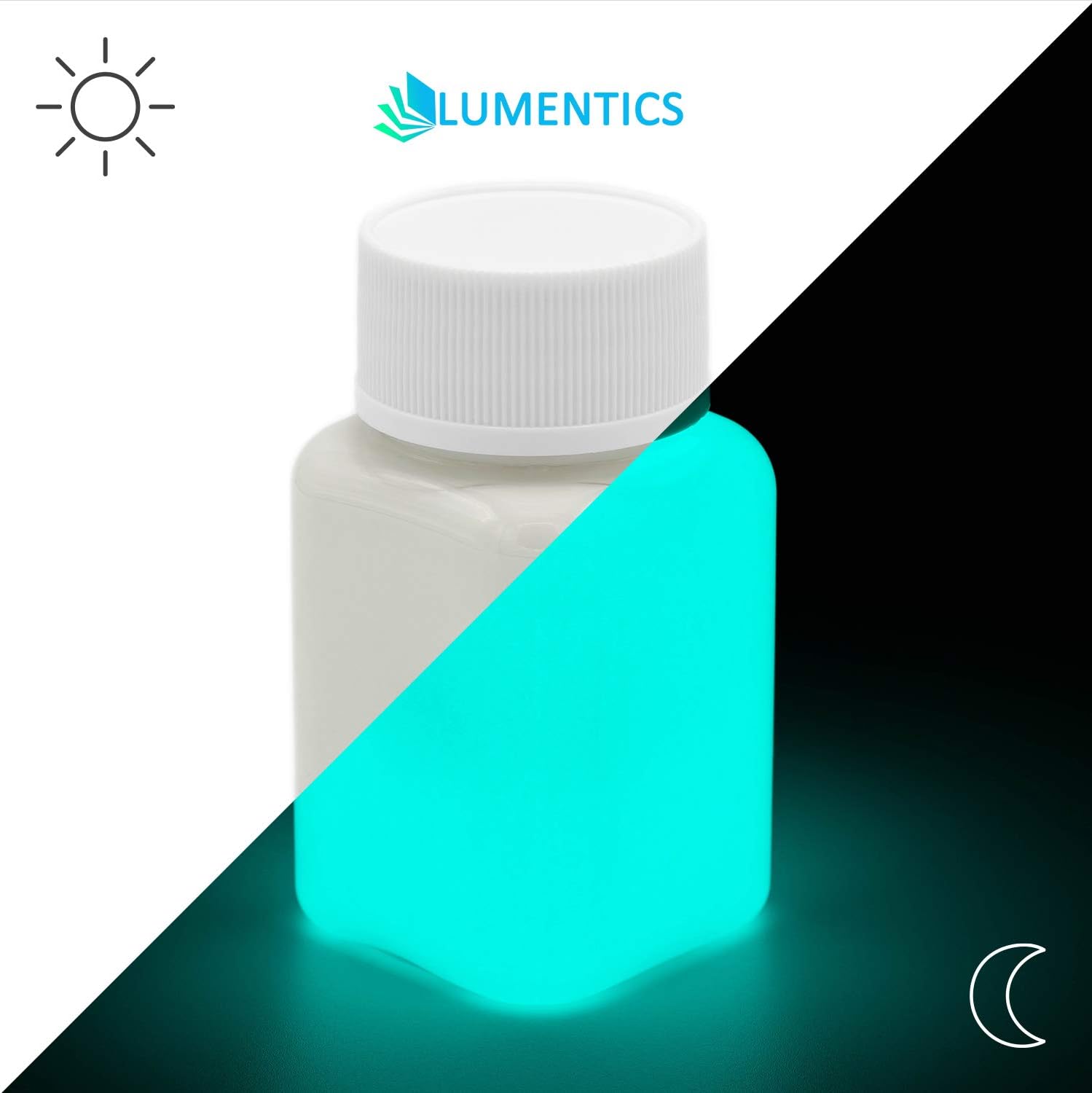 Lumentics Glow in the Dark Paint 100ml BlueGreen - Professional Glow Paint, Self-Luminous, Night Luminous, Neon UV Blacklight Color - Image 4