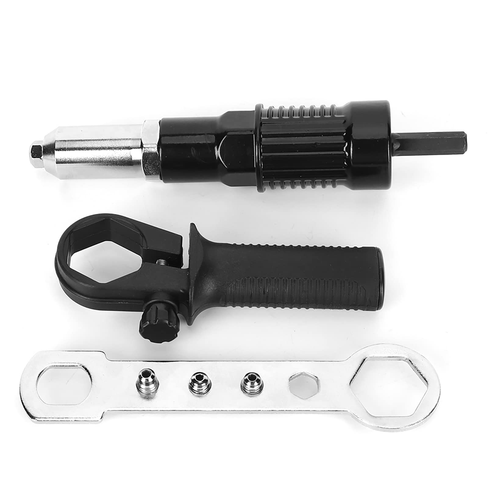 Rivet Gun Adapter Insert Set High Hardness Alloy Steel Electric Handle Tool Chunk Head Connector Professional Hand Tools Riveting Machine Kit for Cordless Drill Electrical Nut Riveter