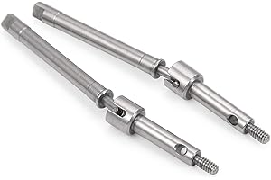 MALEONN MORLORDY 2Pcs RC Stainless Steel Front Drive Shaft Steering CVD Set for 1/24 RC Crawler Car SCX24 Upgrades AXI90081 AXI00001 AXI00002 Deadbolt C10 JLU Accessories