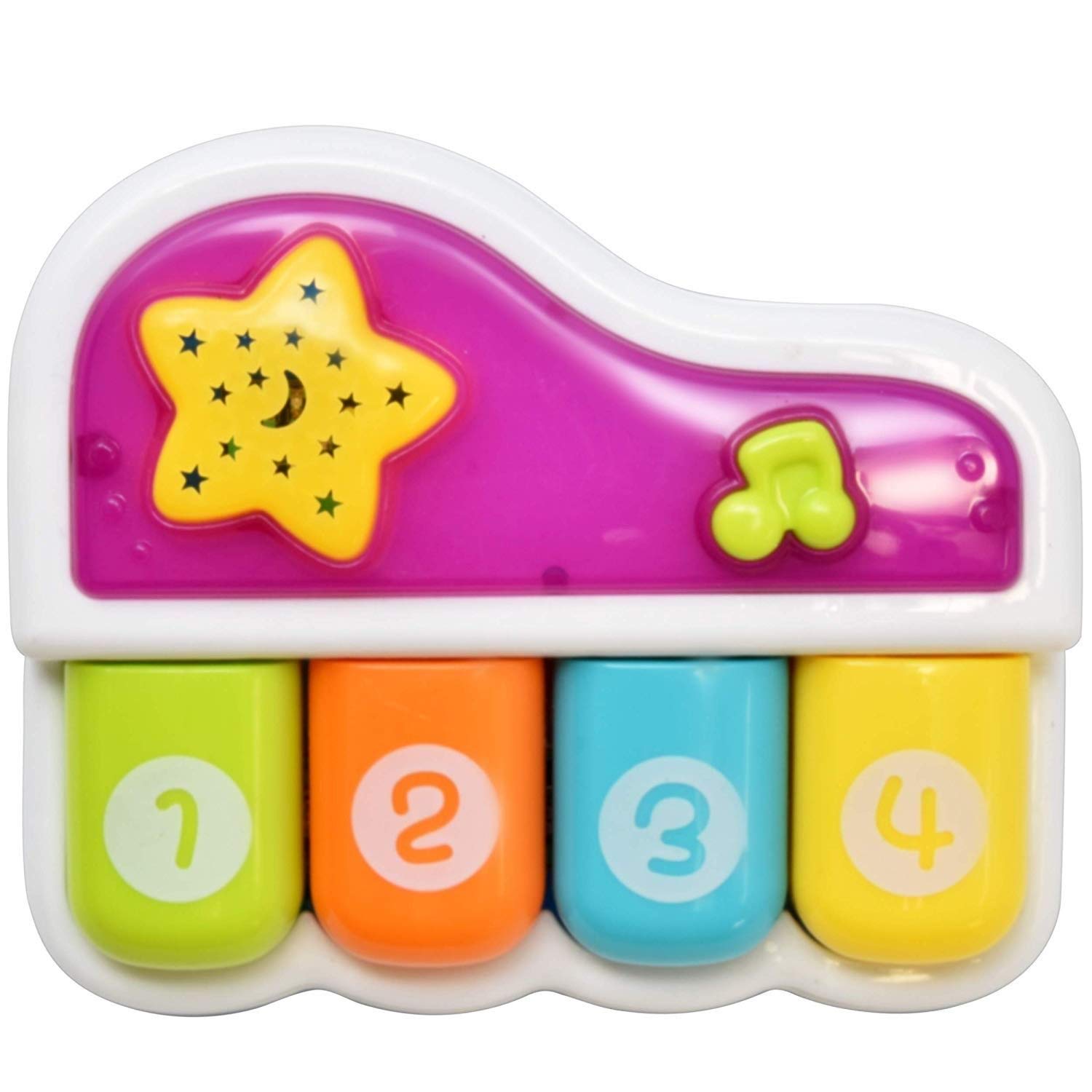 WEofferwhatYOUwant Baby Piano – Portable Musical Toy with Lights, Songs & 4 Play Modes | Educational Instrument for Toddlers | Sleep Lullabies & Projector | BPA-Free & Travel Friendly | 6+ Months