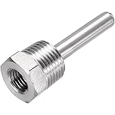 uxcell Thermowell G1/2 Threads 50mm Stainless Steel Thermowell for Temperature Sensor Thermometer Instruments