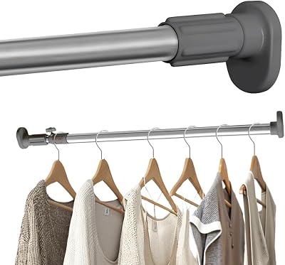 Hershii Expandable Window Shower Curtain Tension Rod Oval Head 25.4mm